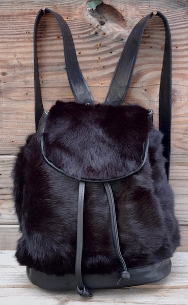 black fur backpack