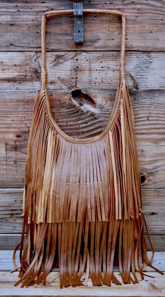 leather fringe bag