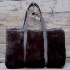 Silver Brindle Fur Leather Tote with Tassels – LPDstudios