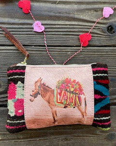 heart burro zip pouch