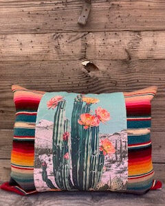 blooming cactus pillow